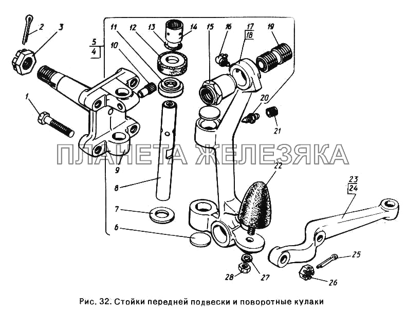 Кулак поворотный газель схема