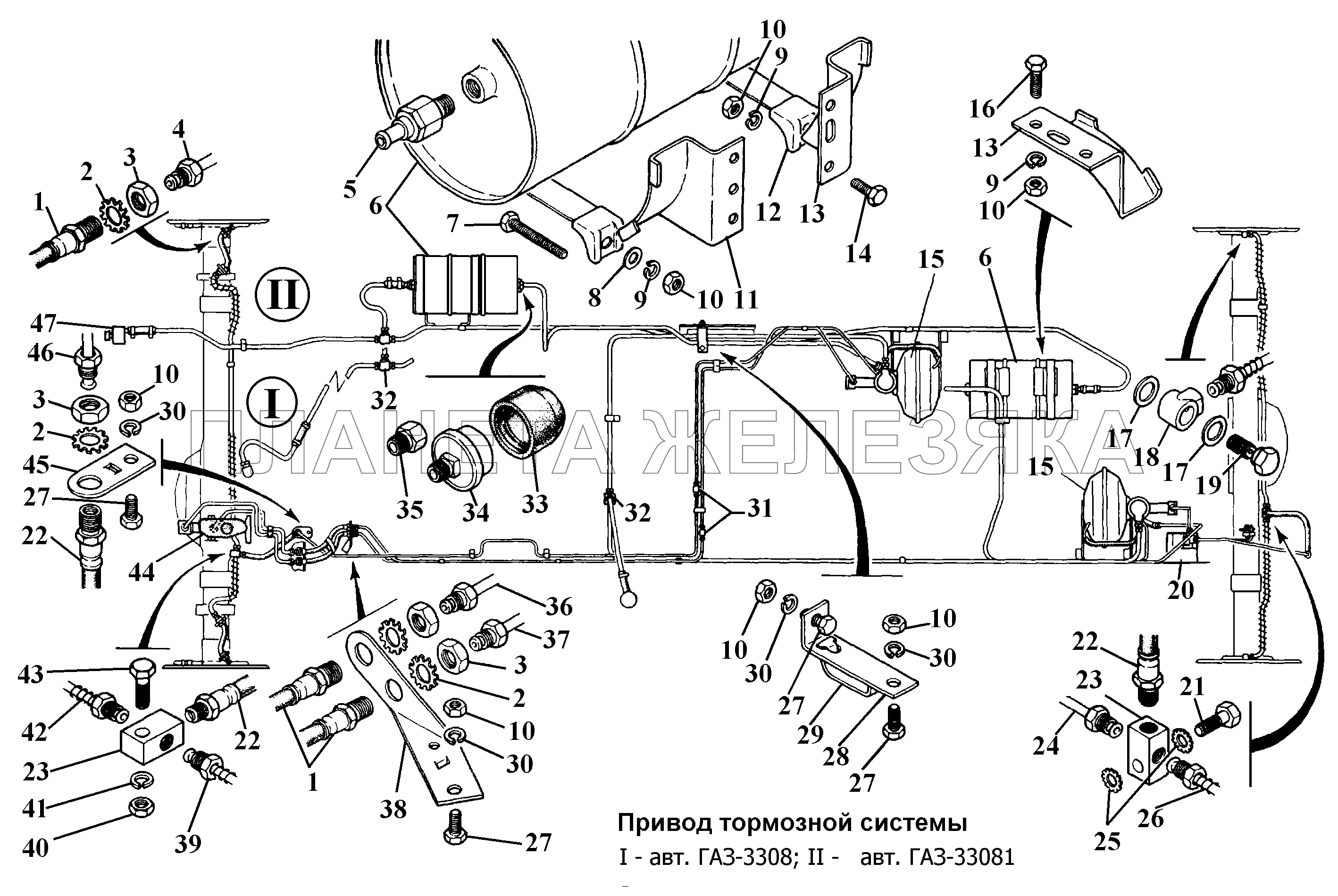 Схема воздушной системы газ 3309