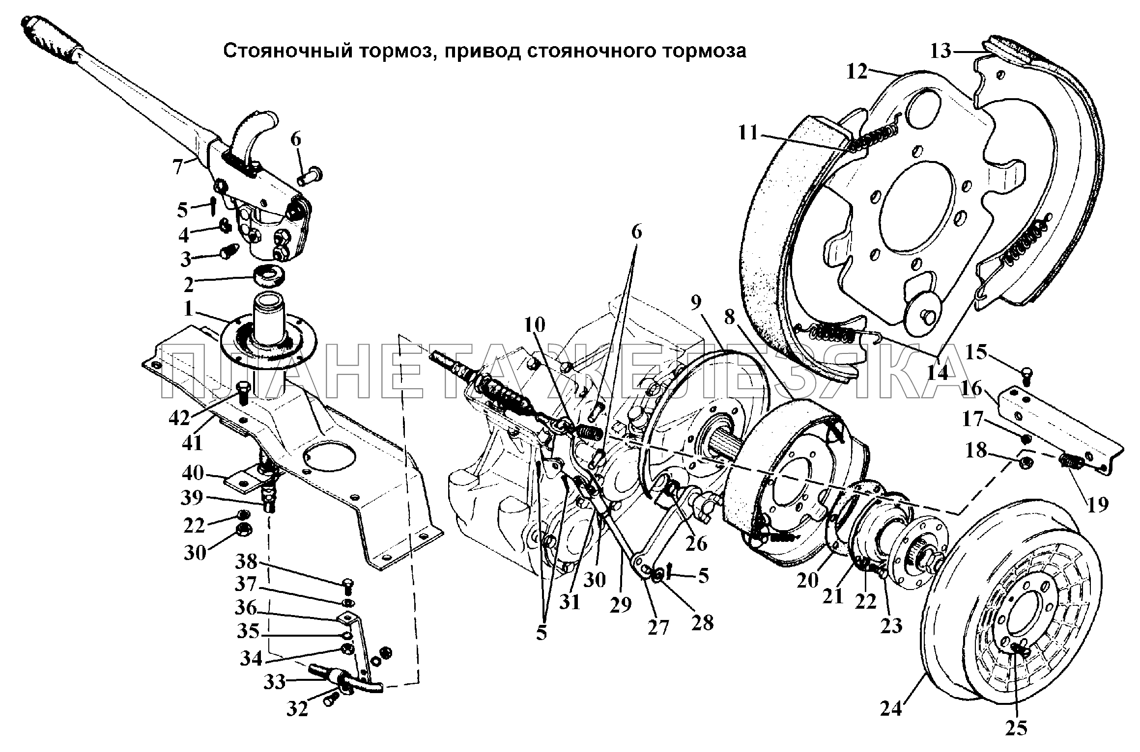 Трос ручника газель схема