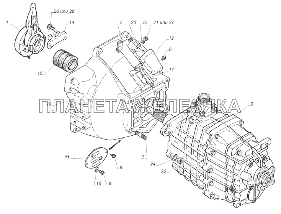 Сцепление газ 3309 д245 схема
