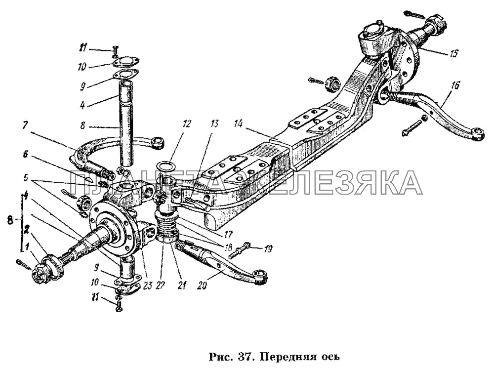Схема сборки шкворней на газели