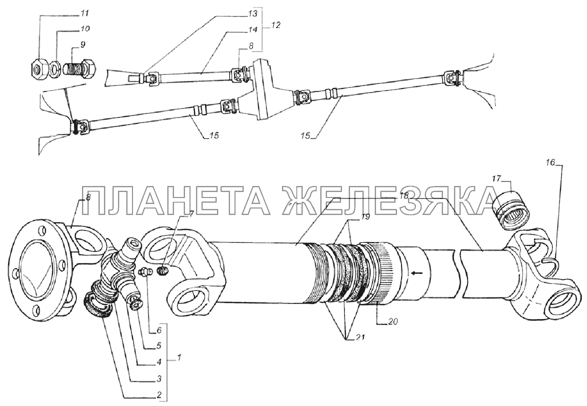 Газель кардан чертеж