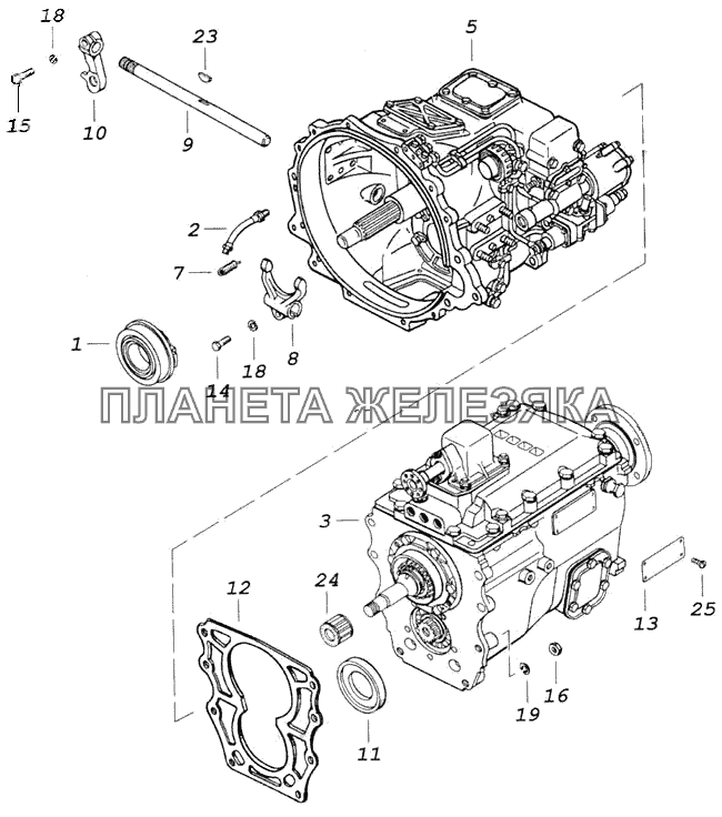 Камаз схема коробки с делителем
