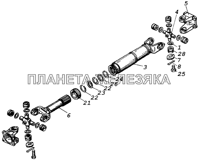 Схема переднего моста камаз 43114