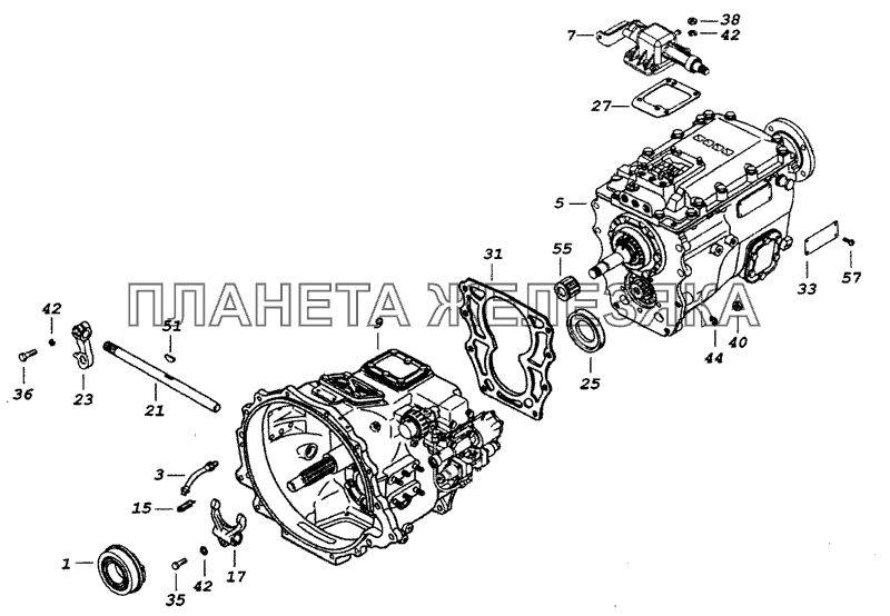 Камаз схема коробки с делителем