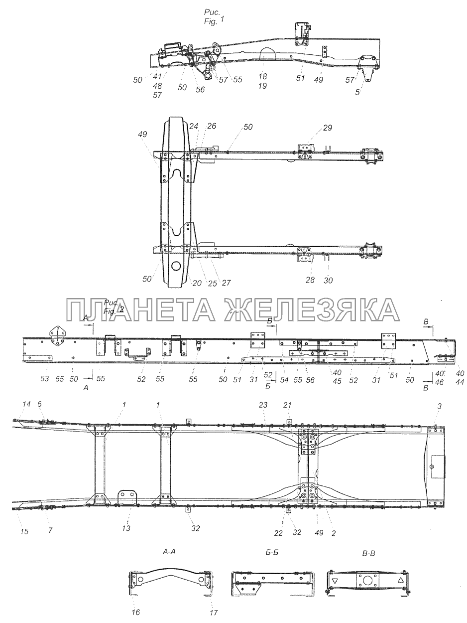 Рама камаз 65115 чертеж