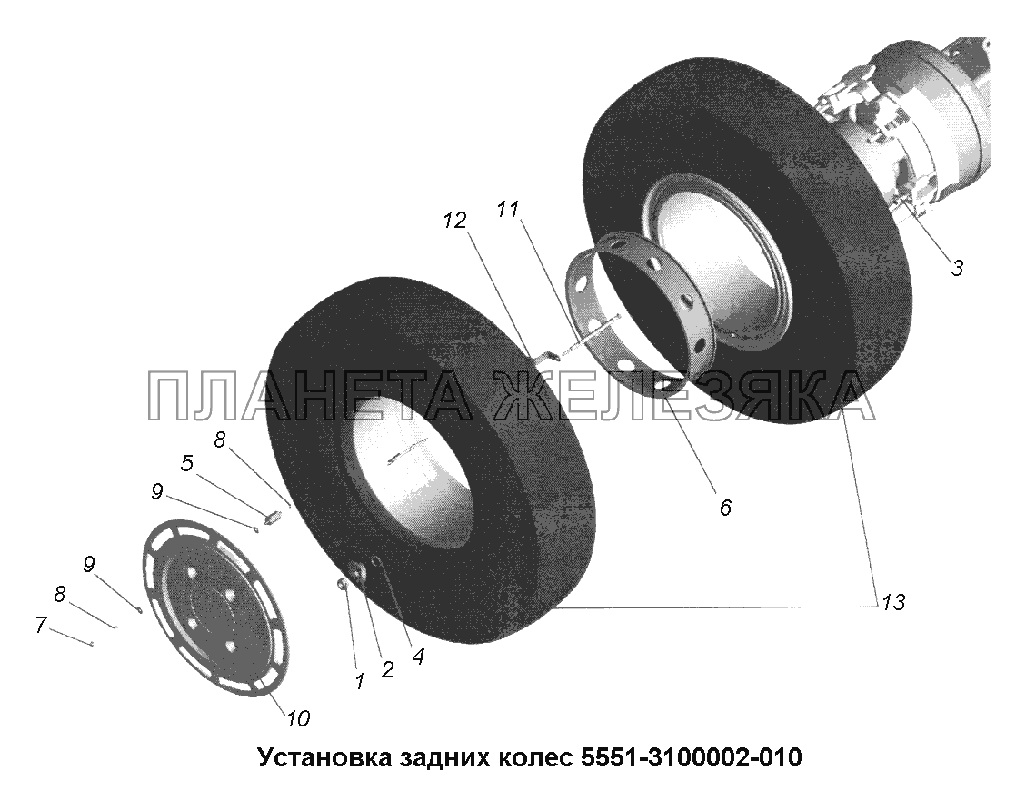 Схема ступицы маз 5516