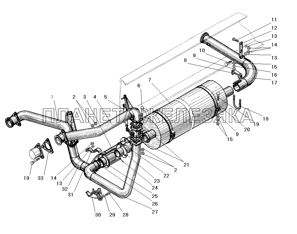Глушитель газ 53 схема