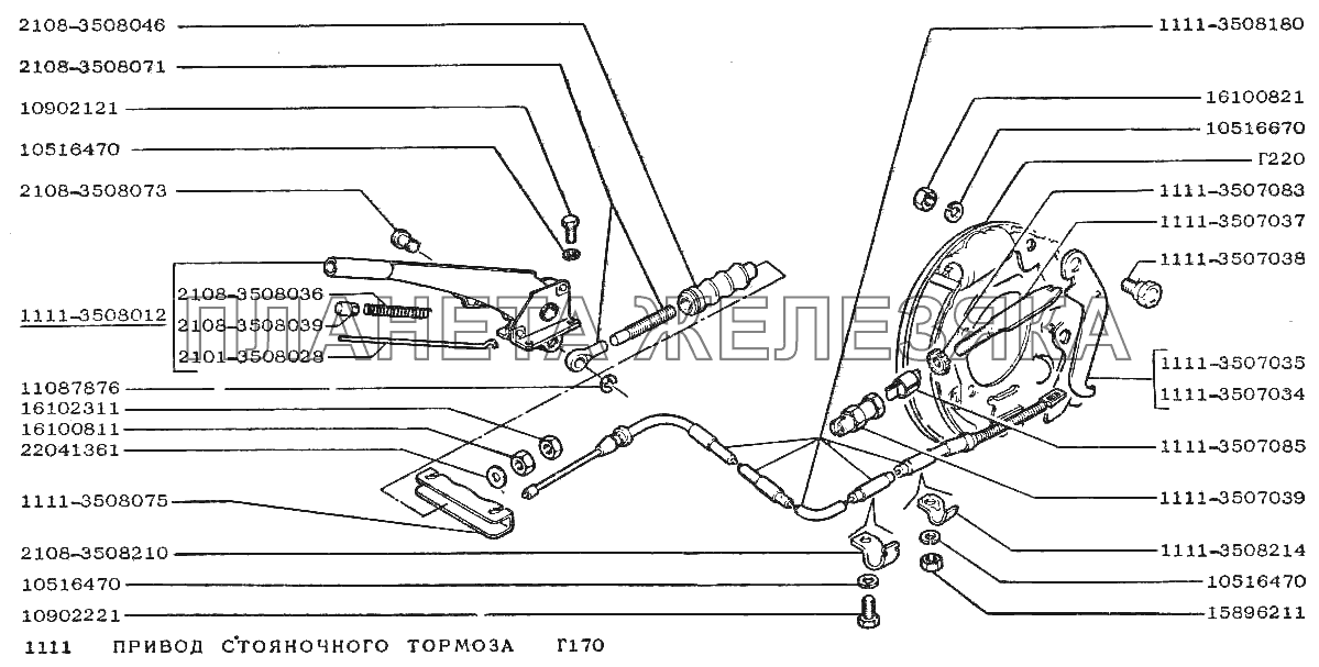 Регулировка стояночного тормоза ВАЗ 1111