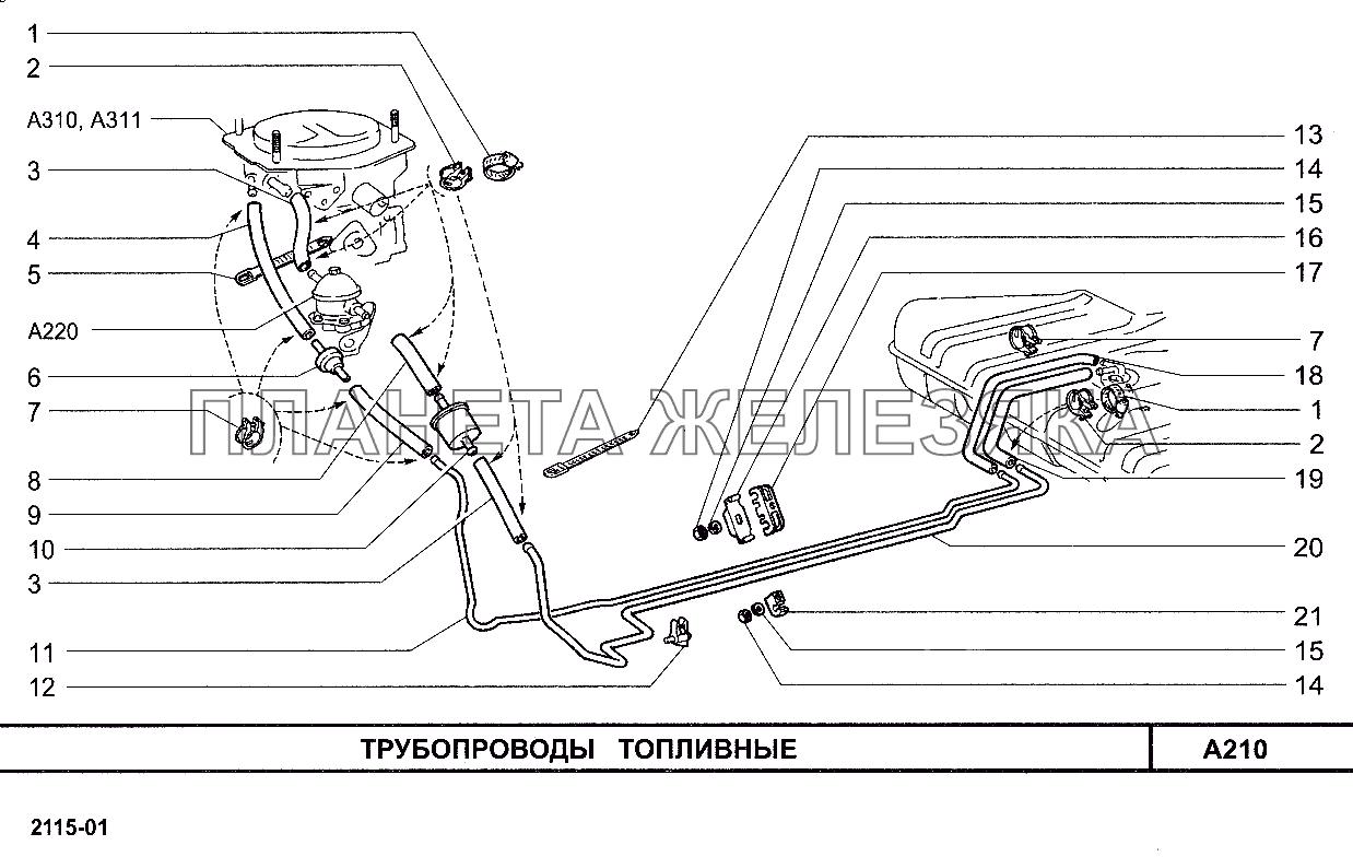 Трубки тормозные 2114 схема