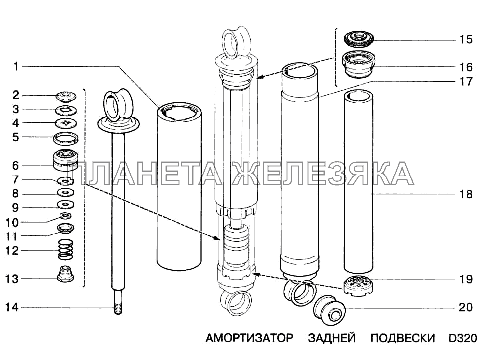Амортизатор задний 2101 схема