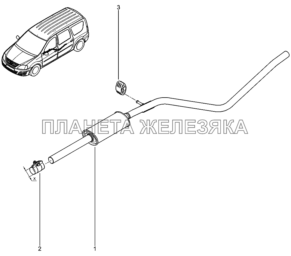 Выхлопная система ларгус 8 клапанов схема