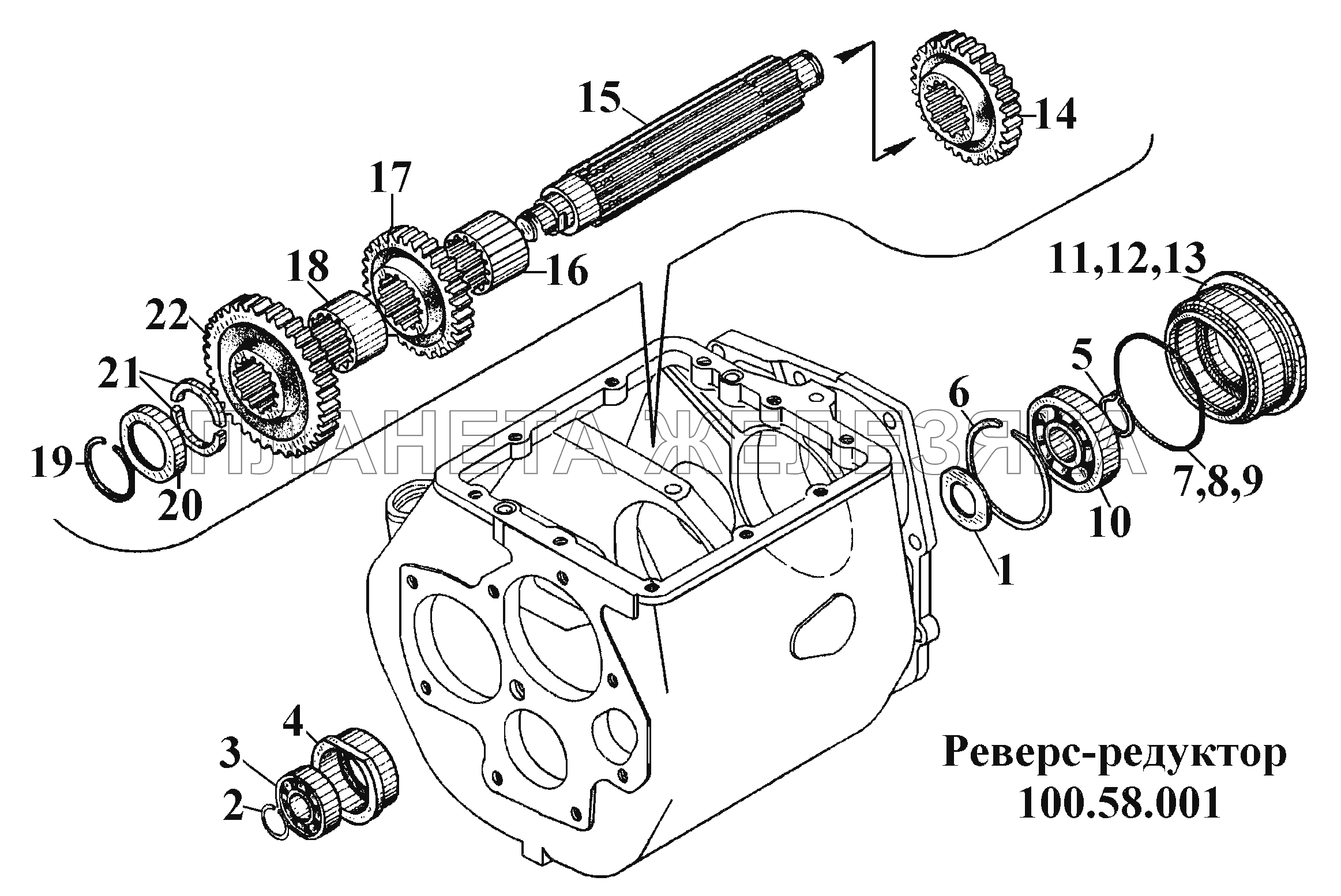 Реверс редуктор дт 75 схема сборки